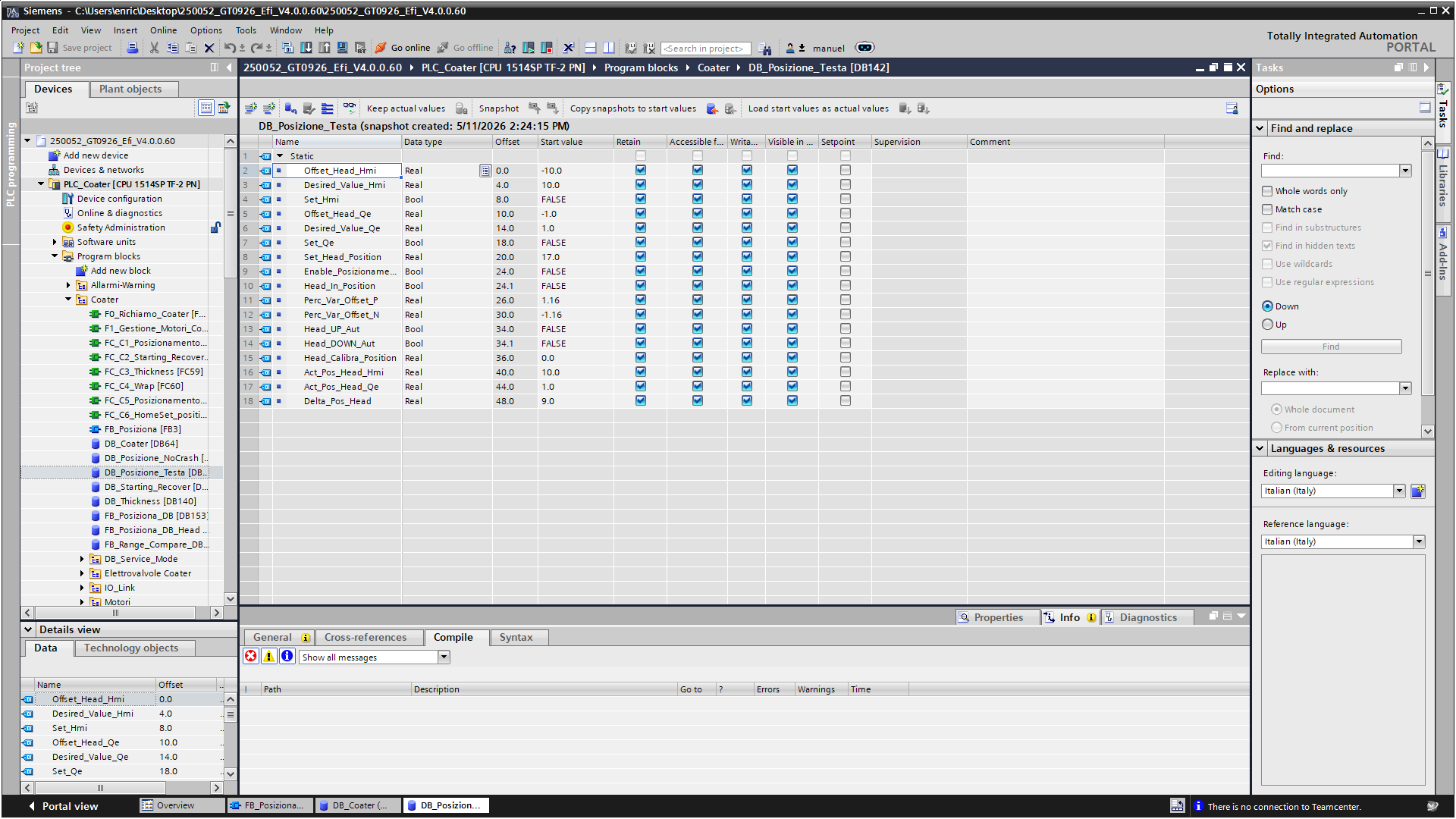 Programmazione PLC Siemens TIA Portal RB Technologies 2