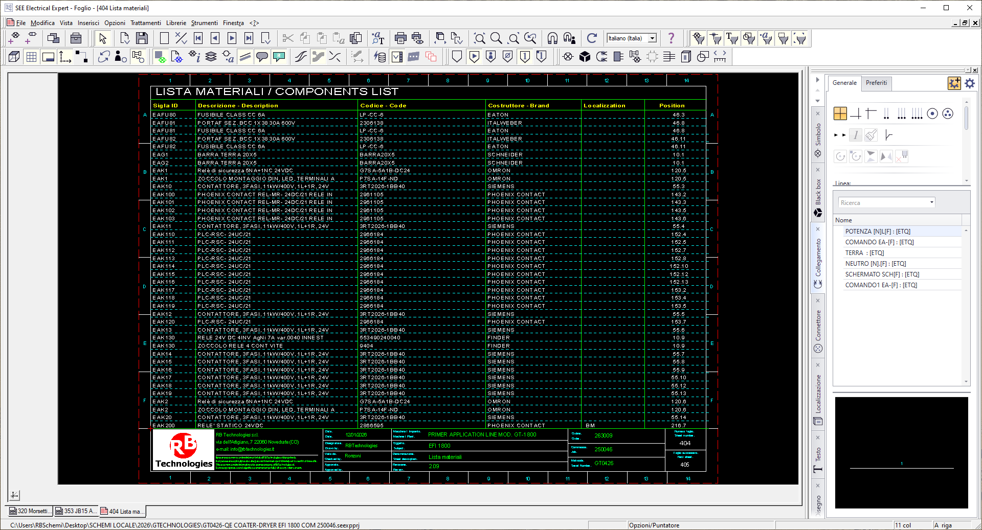 Progettazione CAD elettrica RB Technologies 7