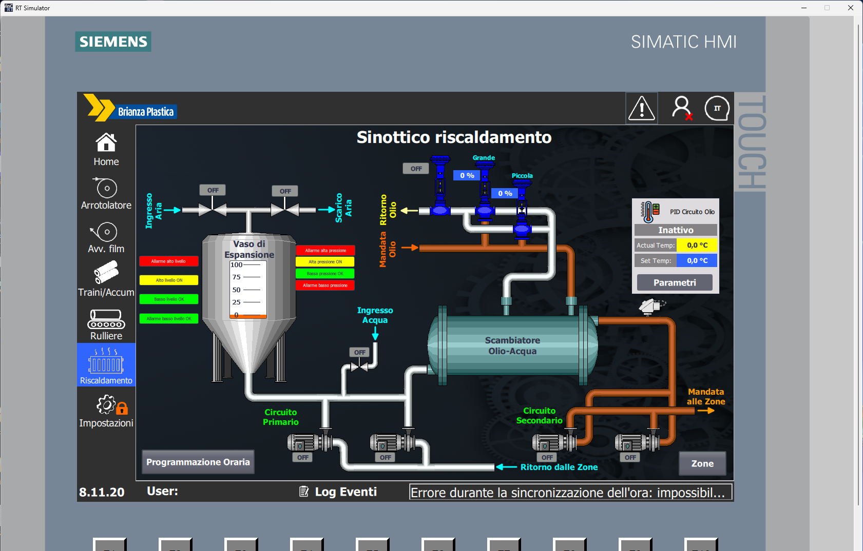 Interfaccia HMI industriale RB Technologies 3
