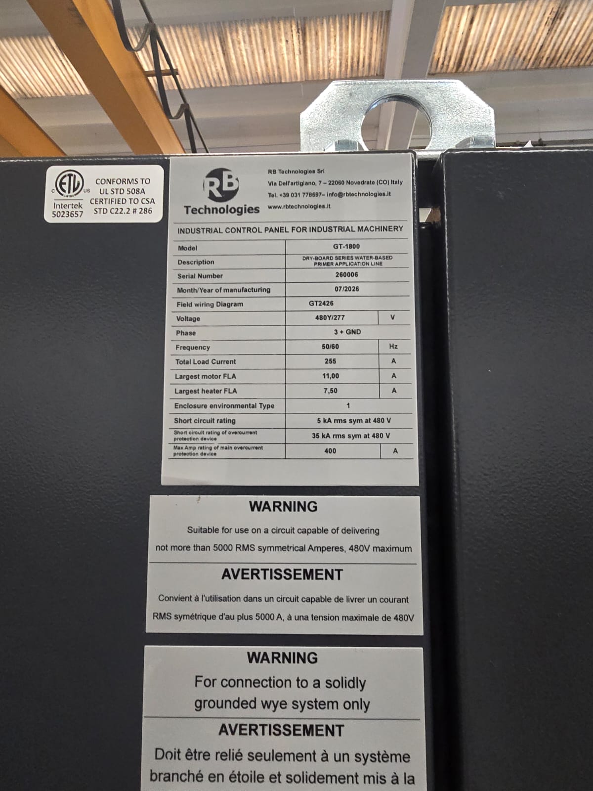 Industrial Control Panel per Stati Uniti e Canada 3